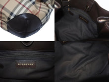 Load image into Gallery viewer, BURBERRY バーバリー ノバチェック 2WAY ハンドバッグ ベージュ ブラウン PVC レザー ショルダー 3742238 ゴールド金具 美品 中古 4b005299