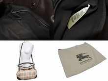 Load image into Gallery viewer, BURBERRY バーバリー ノバチェック 2WAY ハンドバッグ ベージュ ブラウン PVC レザー ショルダー 3742238 ゴールド金具 美品 中古 4b005299