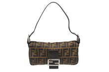 Load image into Gallery viewer, FENDI フェンディ ハンドバッグ ズッカ柄 マンマバケット ブラウン キャンバス レザー 26424 シルバー金具 美品 中古 4b005301