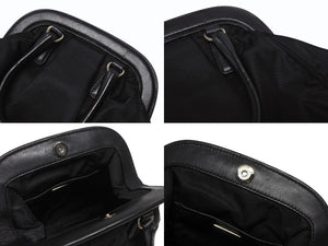 PRADA プラダ BearLogo ベアロゴ ハンドバッグ トライアングルロゴ 2020s ナイロン レザー ビジュー ブラック 美品 中古 4b005303