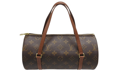 LOUIS VUITTON ルイヴィトン パピヨン26 ハンドバッグ M51386 モノグラム PVC レザー ブラウン ゴールド金具 美品 中古 4b005306
