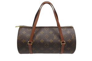 LOUIS VUITTON ルイヴィトン パピヨン26 ハンドバッグ M51386 モノグラム PVC レザー ブラウン ゴールド金具 美品 中古 4b005306
