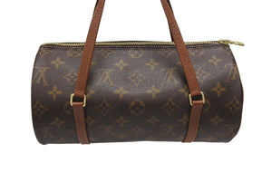 LOUIS VUITTON ルイヴィトン パピヨン26 ハンドバッグ M51386 モノグラム PVC レザー ブラウン ゴールド金具 美品 中古 4b005306
