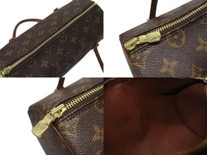 LOUIS VUITTON ルイヴィトン パピヨン26 ハンドバッグ M51386 モノグラム PVC レザー ブラウン ゴールド金具 美品 中古 4b005306
