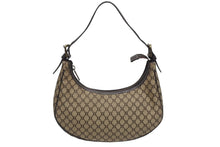 Load image into Gallery viewer, CELINE セリーヌ マカダム柄 ワンショルダーバッグ ベージュ ハンドバッグ キャンバス レザー ロゴ ゴールド金具 美品 中古 4b005307