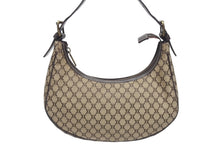 Load image into Gallery viewer, CELINE セリーヌ マカダム柄 ワンショルダーバッグ ベージュ ハンドバッグ キャンバス レザー ロゴ ゴールド金具 美品 中古 4b005307