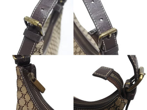 CELINE セリーヌ マカダム柄 ワンショルダーバッグ ベージュ ハンドバッグ キャンバス レザー ロゴ ゴールド金具 美品 中古 4b005307