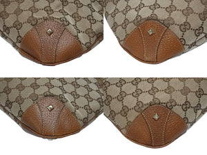 極美品 GUCCI グッチ ハンドバッグ ワンショルダーバッグ 120888 GGキャンバス レザー ベージュ ゴールド金具 中古 4b005308