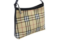 Load image into Gallery viewer, 極美品 BURBERRY バーバリー ノヴァチェック 2000年代 ワンショルダーバッグ PVC レザー ベージュ ブラック シルバー金具 中古 4b005309