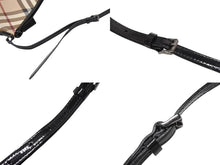 Load image into Gallery viewer, BURBERRY バーバリー ショルダーバッグ チェック柄 ベージュ ブラック 黒 パテントレザー 3800998 美品 中古 4b005310