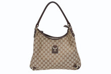 Load image into Gallery viewer, 極美品 GUCCI グッチ ワンショルダーバッグ ハンドバッグ 130737 GGキャンバス レザー ベージュ ブラウン ゴールド金具 中古 4b005312