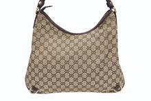 Load image into Gallery viewer, 極美品 GUCCI グッチ ワンショルダーバッグ ハンドバッグ 130737 GGキャンバス レザー ベージュ ブラウン ゴールド金具 中古 4b005312