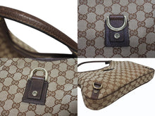 Load image into Gallery viewer, 極美品 GUCCI グッチ ワンショルダーバッグ ハンドバッグ 130737 GGキャンバス レザー ベージュ ブラウン ゴールド金具 中古 4b005312