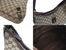 Load image into Gallery viewer, 極美品 GUCCI グッチ ワンショルダーバッグ ハンドバッグ 130737 GGキャンバス レザー ベージュ ブラウン ゴールド金具 中古 4b005312