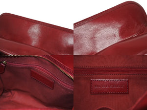 BURBERRY バーバリー ノバチェック 2WAY ハンドバッグ ベージュ レッド PVC レザー 3903157 ゴールド金具 美品 中古 4b005313