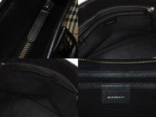 Load image into Gallery viewer, BURBERRY バーバリー ハンドバッグ トートバッグ ノバチェック レザー キャンバス ベージュ 美品 中古 4b005315