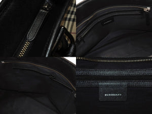 BURBERRY バーバリー ハンドバッグ トートバッグ ノバチェック レザー キャンバス ベージュ 美品 中古 4b005315