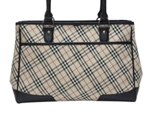 Load image into Gallery viewer, BURBERRY バーバリー ハンドバッグ トートバッグ ノバチェック レザー キャンバス ベージュ 美品 中古 4b005315