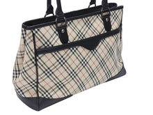 Load image into Gallery viewer, BURBERRY バーバリー ハンドバッグ トートバッグ ノバチェック レザー キャンバス ベージュ 美品 中古 4b005315