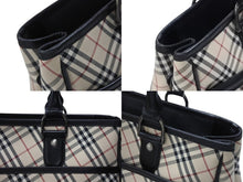 Load image into Gallery viewer, BURBERRY バーバリー ハンドバッグ トートバッグ ノバチェック レザー キャンバス ベージュ 美品 中古 4b005315