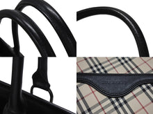 Load image into Gallery viewer, BURBERRY バーバリー ハンドバッグ トートバッグ ノバチェック レザー キャンバス ベージュ 美品 中古 4b005315