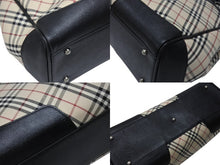 Load image into Gallery viewer, BURBERRY バーバリー ハンドバッグ トートバッグ ノバチェック レザー キャンバス ベージュ 美品 中古 4b005315