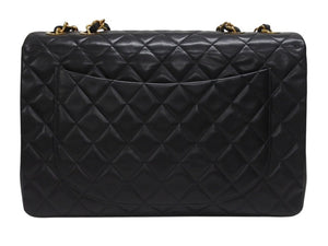 CHANEL シャネル デカマトラッセ チェーンショルダーバッグ シングルフラップ 2番台 ブラック ゴールド金具 美品 中古 4b005317