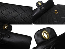 Load image into Gallery viewer, CHANEL シャネル デカマトラッセ チェーンショルダーバッグ シングルフラップ 2番台 ブラック ゴールド金具 美品 中古 4b005317