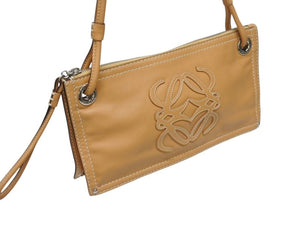 極美品 LOEWE ロエベ アナグラム ミニトートバッグ ショルダーバッグ 310602 レザー ブラウン シルバー金具 中古 4b005322