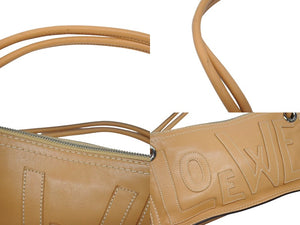 極美品 LOEWE ロエベ アナグラム ミニトートバッグ ショルダーバッグ 310602 レザー ブラウン シルバー金具 中古 4b005322