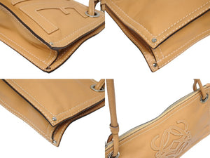 極美品 LOEWE ロエベ アナグラム ミニトートバッグ ショルダーバッグ 310602 レザー ブラウン シルバー金具 中古 4b005322