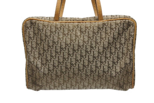 CHRISTIAN DIOR クリスチャンディオール トロッター ミニハンドバッグ MC0053 キャンバス レザー ベージュ 美品 中古 4b005324