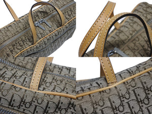 CHRISTIAN DIOR クリスチャンディオール トロッター ミニハンドバッグ MC0053 キャンバス レザー ベージュ 美品 中古 4b005324