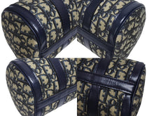 Load image into Gallery viewer, CHRISTIAN DIOR クリスチャンディオール トロッター ミニボストンバッグ 2000s キャンバス レザー ネイビー ベージュ 美品 中古 4b005326