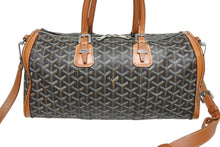 Load image into Gallery viewer, GOYARD ゴヤール クロワジュール 40 ボストンバッグ 2010s PVC レザー ブラック ブラウン シルバー金具 良品 中古 4b005327