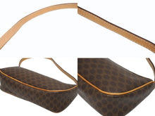 Load image into Gallery viewer, CELINE セリーヌ ワンショルダーバッグ ホーボー ミニハンドバッグ アクセサリーポーチ マカダム柄 ブラウン 美品 中古 4b005330