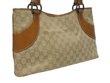 Load image into Gallery viewer, 極美品 GUCCI グッチ ハンドバッグ トートバッグ 113015 GGキャンバス レザー ベージュ シルバー金具 中古 4b005331
