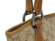 Load image into Gallery viewer, 極美品 GUCCI グッチ ハンドバッグ トートバッグ 113015 GGキャンバス レザー ベージュ シルバー金具 中古 4b005331