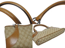 Load image into Gallery viewer, 極美品 GUCCI グッチ ハンドバッグ トートバッグ 113015 GGキャンバス レザー ベージュ シルバー金具 中古 4b005331