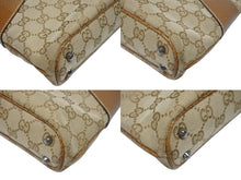 Load image into Gallery viewer, 極美品 GUCCI グッチ ハンドバッグ トートバッグ 113015 GGキャンバス レザー ベージュ シルバー金具 中古 4b005331