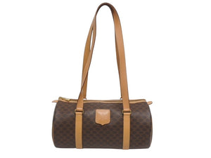セリーヌ ショルダーバッグ ポシェット ポーチ マカダム ブラウン FJ385 CELINE セリーヌ マカダム ブラゾン型押し タッセル ロック