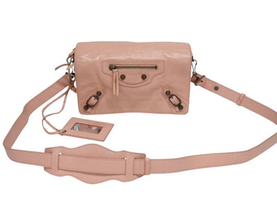 BALENCIAGA バレンシアガ ショルダーバッグ クラシックツールキット 327101 レザー ピンク 美品 中古 4b005334