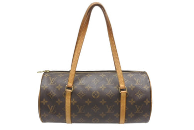 LOUIS VUITTON ルイヴィトン パピヨン30 モノグラムキャンバス ハンドバッグ 旧型 筒形 M51385 ブラウン 美品 中古 4b005335