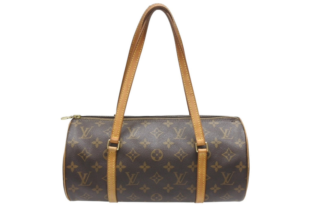 LOUIS VUITTON ルイヴィトン パピヨン30 モノグラムキャンバス ハンドバッグ 旧型 筒形 M51385 ブラウン 美品 中古 4b005335