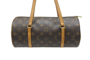 LOUIS VUITTON ルイヴィトン パピヨン30 モノグラムキャンバス ハンドバッグ 旧型 筒形 M51385 ブラウン 美品 中古 4b005335