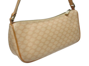 CELINE セリーヌ ワンショルダーバッグ ホーボー ミニハンドバッグ アクセサリーポーチ マカダム柄 ベージュ 美品 中古 4b005336