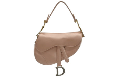 極美品 CHRISTIAN DIOR クリスチャンディオール サドル ソフトバッグ M0465CBUW M59M 2025SS サテン ラインストーン ピンク 中古 4b005337