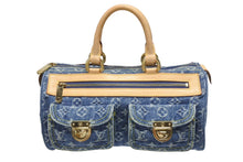Load image into Gallery viewer, 新品同様 LOUIS VUITTON ルイヴィトン ネオスピーディ ハンドバッグ M95019 モノグラム デニム インディゴブルー ゴールド金具 中古 4b005341