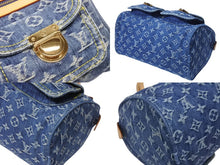 Load image into Gallery viewer, 新品同様 LOUIS VUITTON ルイヴィトン ネオスピーディ ハンドバッグ M95019 モノグラム デニム インディゴブルー ゴールド金具 中古 4b005341