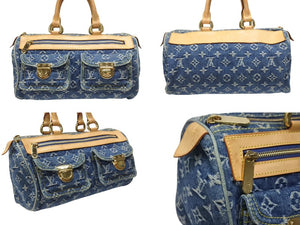 LOUIS VUITTON ルイヴィトン ネオスピーディ ハンドバッグ M95019 モノグラム デニム インディゴブルー ゴールド金具 美品 中古 4b005342